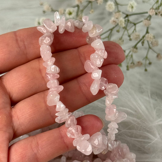 |Rosenquarz Splitterarmband
