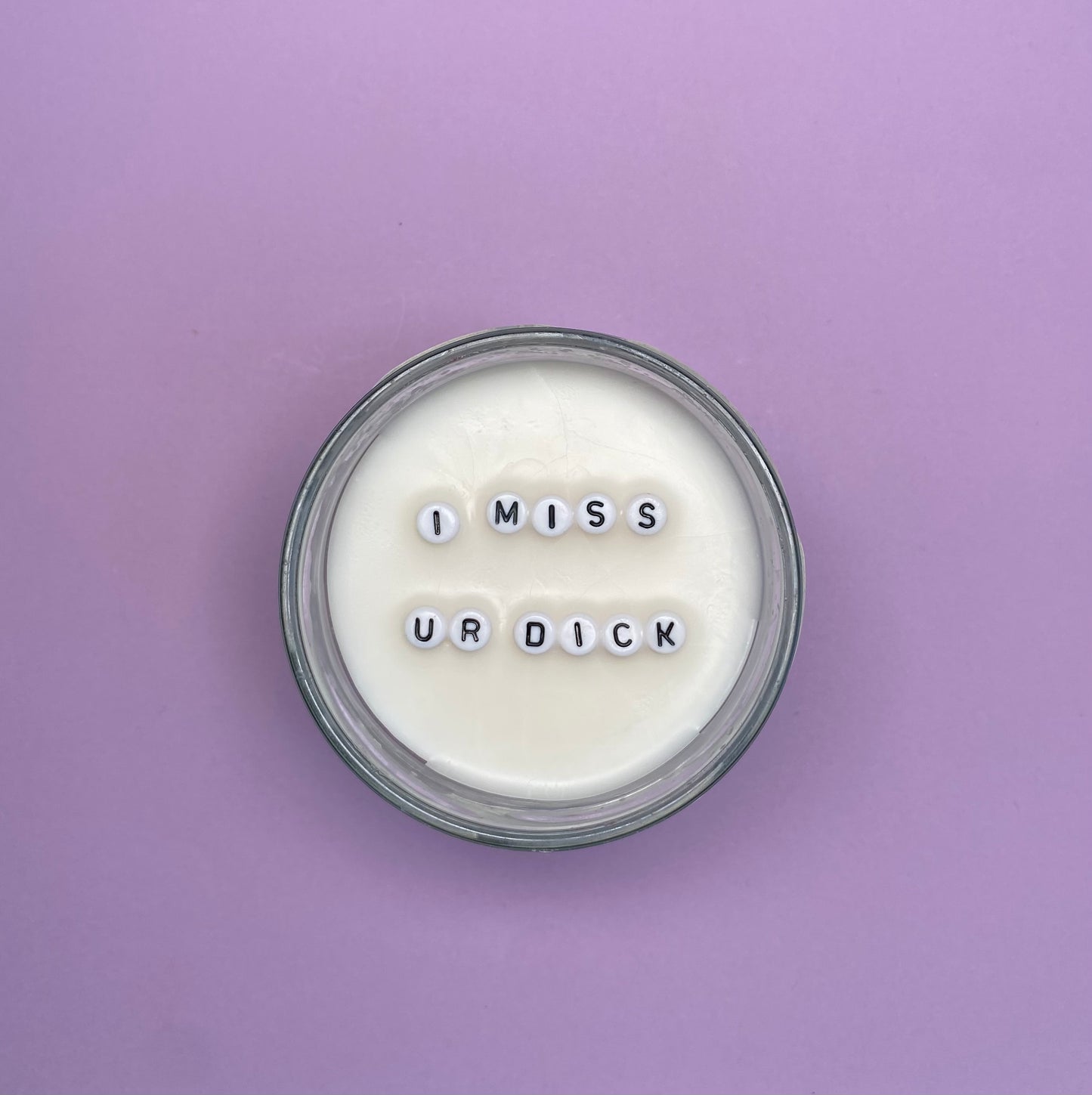 MESSAGE ME | I miss ur di** | Kerze mit Smiley im Glas