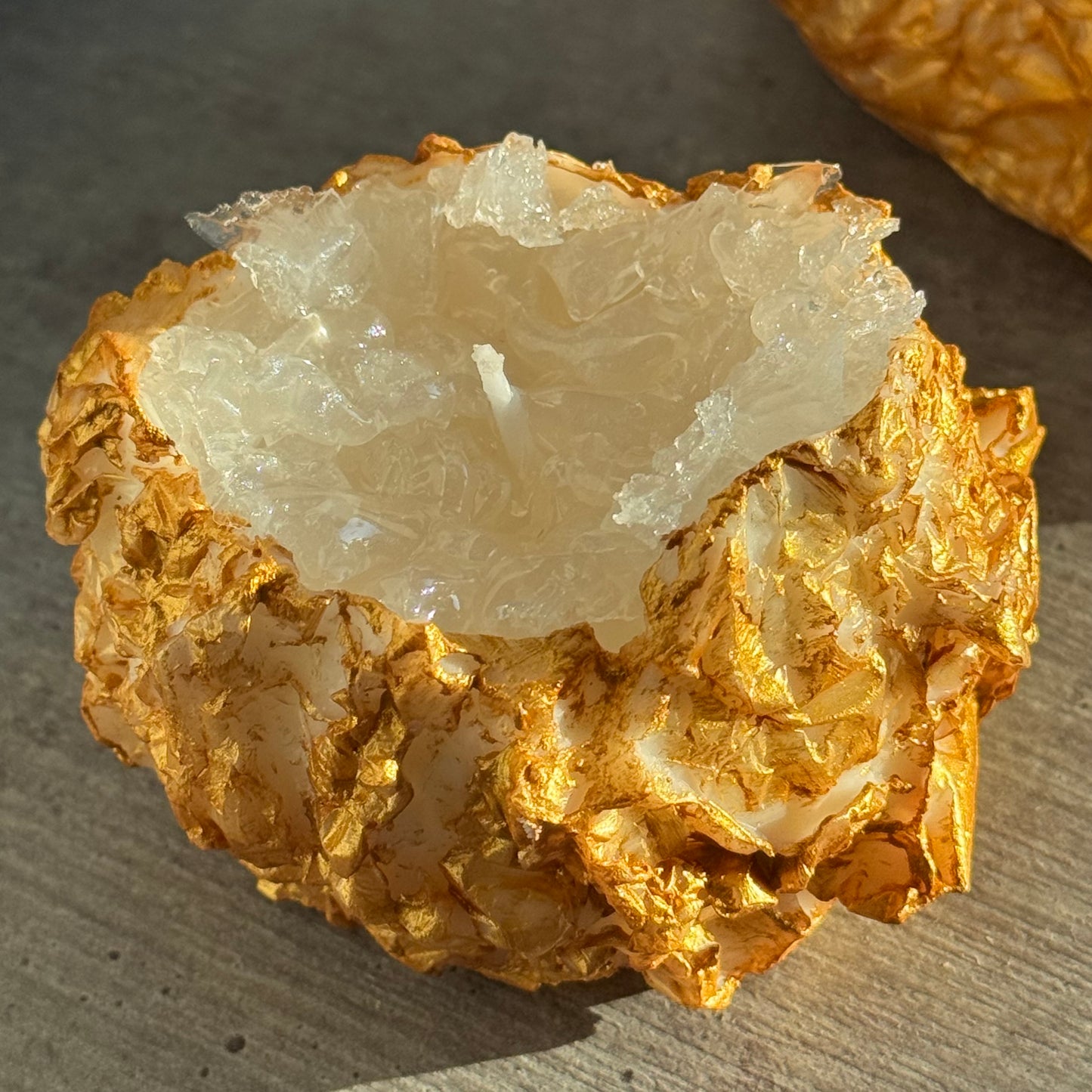 Bergkristall Geode | Kerze mit Duft