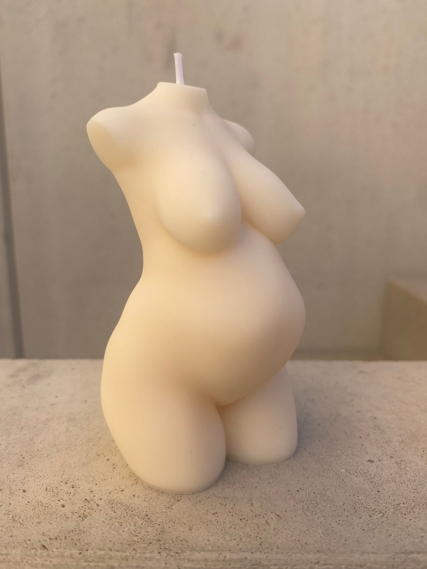 NUDE Thick Pregnant Torsokerze